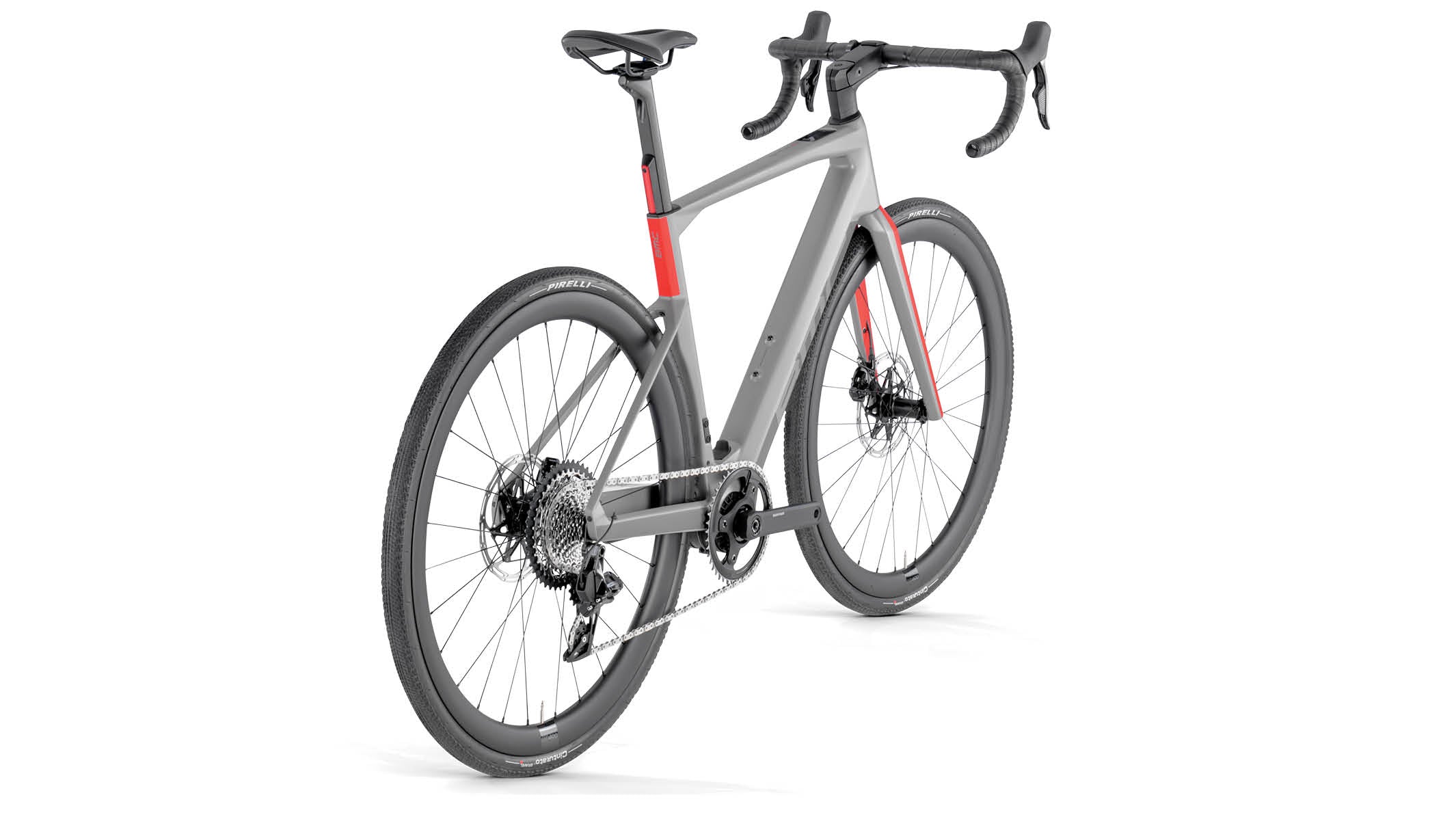 BMC Bikes | Roadmachine 01 AMP X ONE USA RHINO GREY / NEON RED